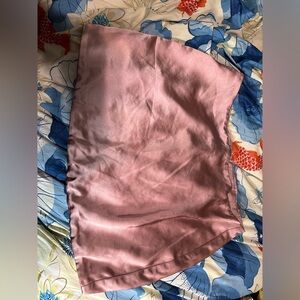 Oh Polly Blush Satin Skirt